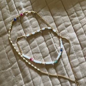 Strand layering necklace